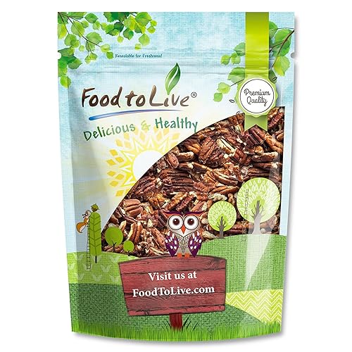 Food to Live Dry Roasted Pecan Pieces, 8 Ounces - Rich in Flavor and Crunch, Oven Roasted, No Oil Added, Unsalted, Perfect for Cooking, Baking
