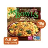 Amy's Frozen Meals, Broccoli & Cheddar Bake Bowl, Made With Organic Vegetables, Microwave Meals, 9.5 Oz