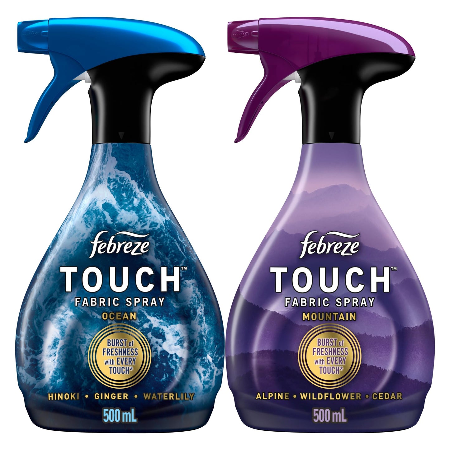 Febreze Touch Fabric Spray, Air Freshener, Odor-Fighting Fabric Refresher, Couch and Linen Spray, Sneaker Balls Alternative, Ocean and Mountain Scent