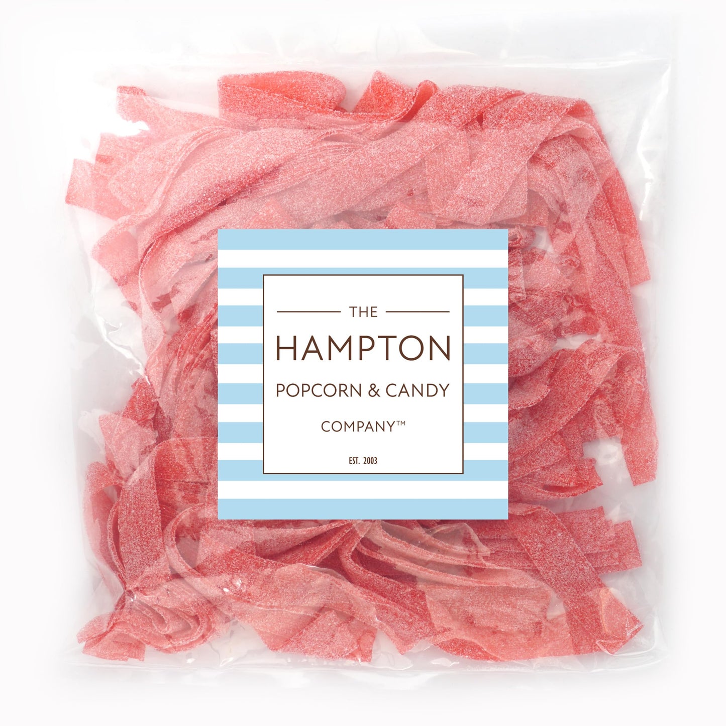 Strawberry Sour Belts, 1 Pound Bulk Bag, The Hampton Popcorn & Candy Company