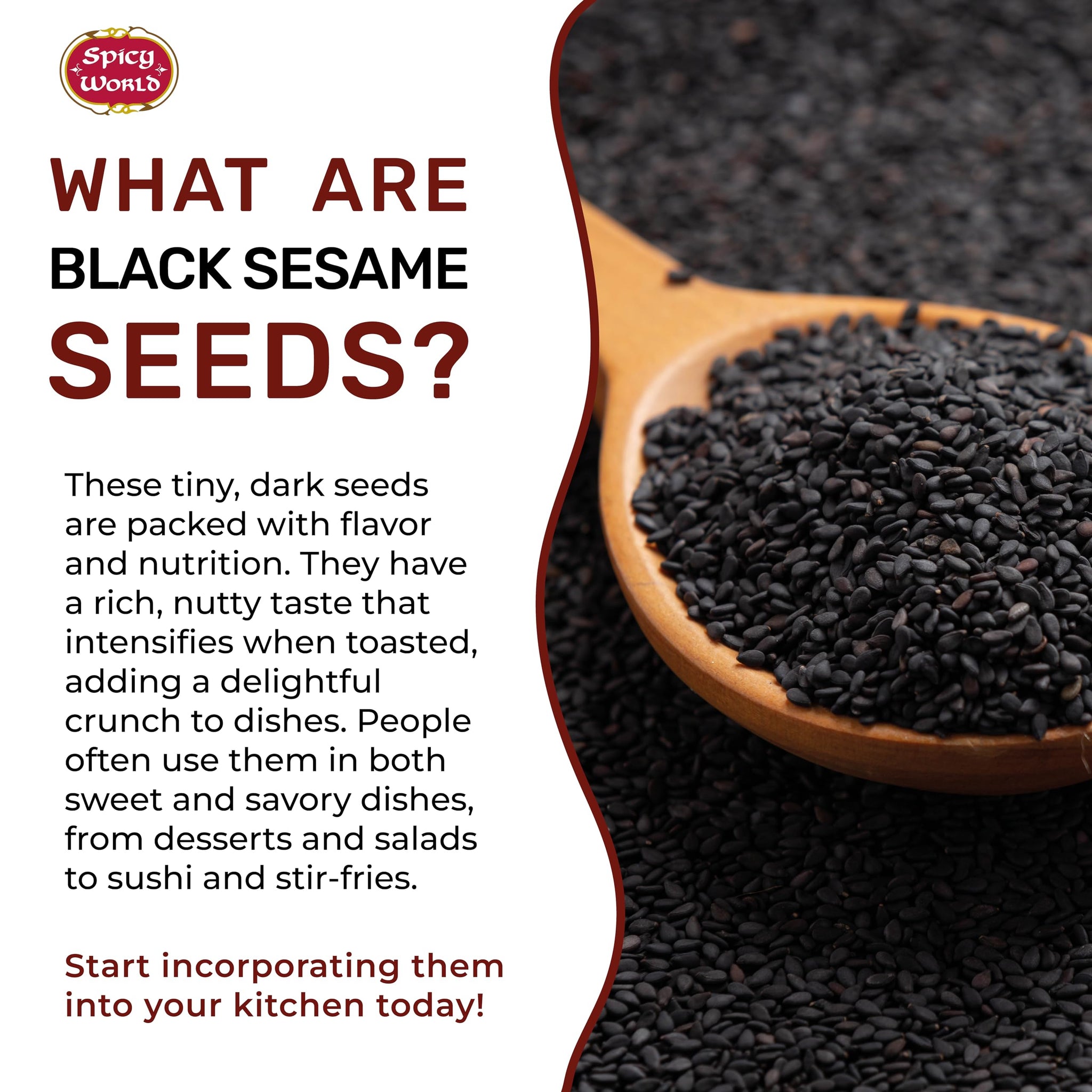 Black Sesame Seeds 7 LB Bulk Jar - All Natural, Pure, Non-GMO, Freshly Packed Sesame Seeds, Unhulled & Gluten Free by Spicy World