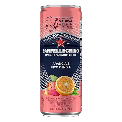 Sanpellegrino Prickly Pear and Orange Sparkling Fruit Beverage, 11.15 fl oz. Cans (6 Count)