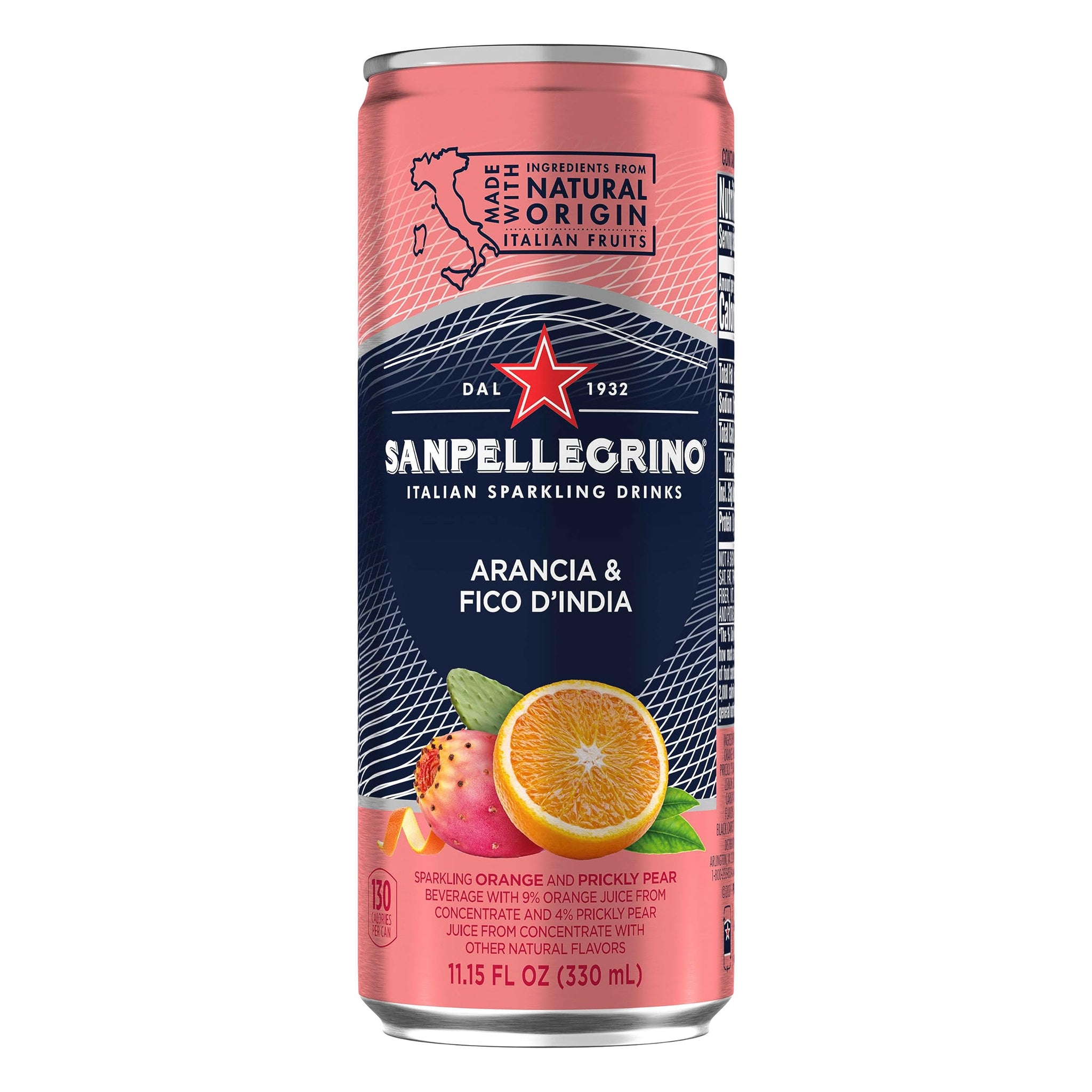 Sanpellegrino Prickly Pear and Orange Sparkling Fruit Beverage, 11.15 fl oz. Cans (6 Count)