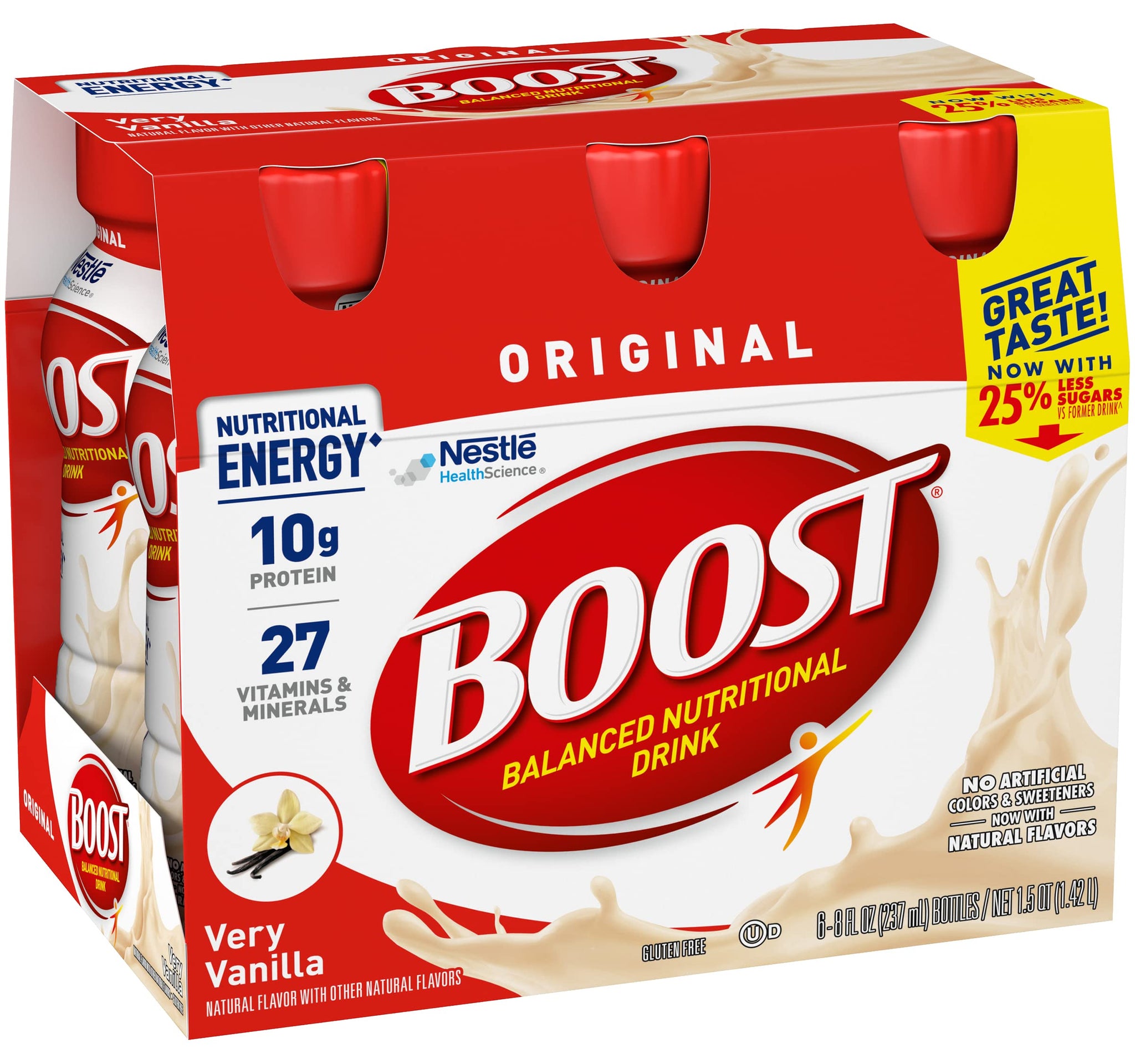 Boost Original Nutritional Energy Balanced Nutritional Drink (6 Count (Pack of 2), Vanilla)