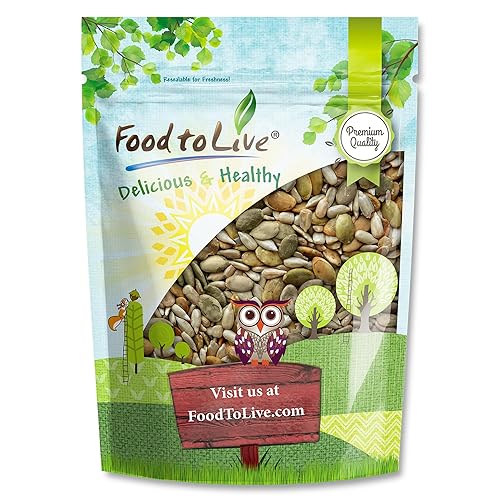 Food to Live Dry Roasted Sunflower and Pumpkin Seed Mix, 8 Ounces - Oven Roasted, No Oil added, Natural Snack, Rich in Protein, Perfect for Baking