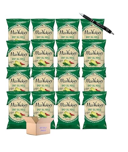 Ms Vickes Spicy Dill Pickle Kettle Cooked Chip 1.375oz (16 Pack) Bundled By Wittbizz Snacks