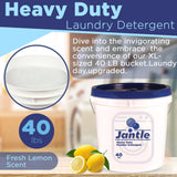 Laundry Detergent Powder Bucket, Low Suds Laundry Detergent Bucket - Lemon Scent- 40 lbs Pail Economical Powdered Detergent Commercial Laundry