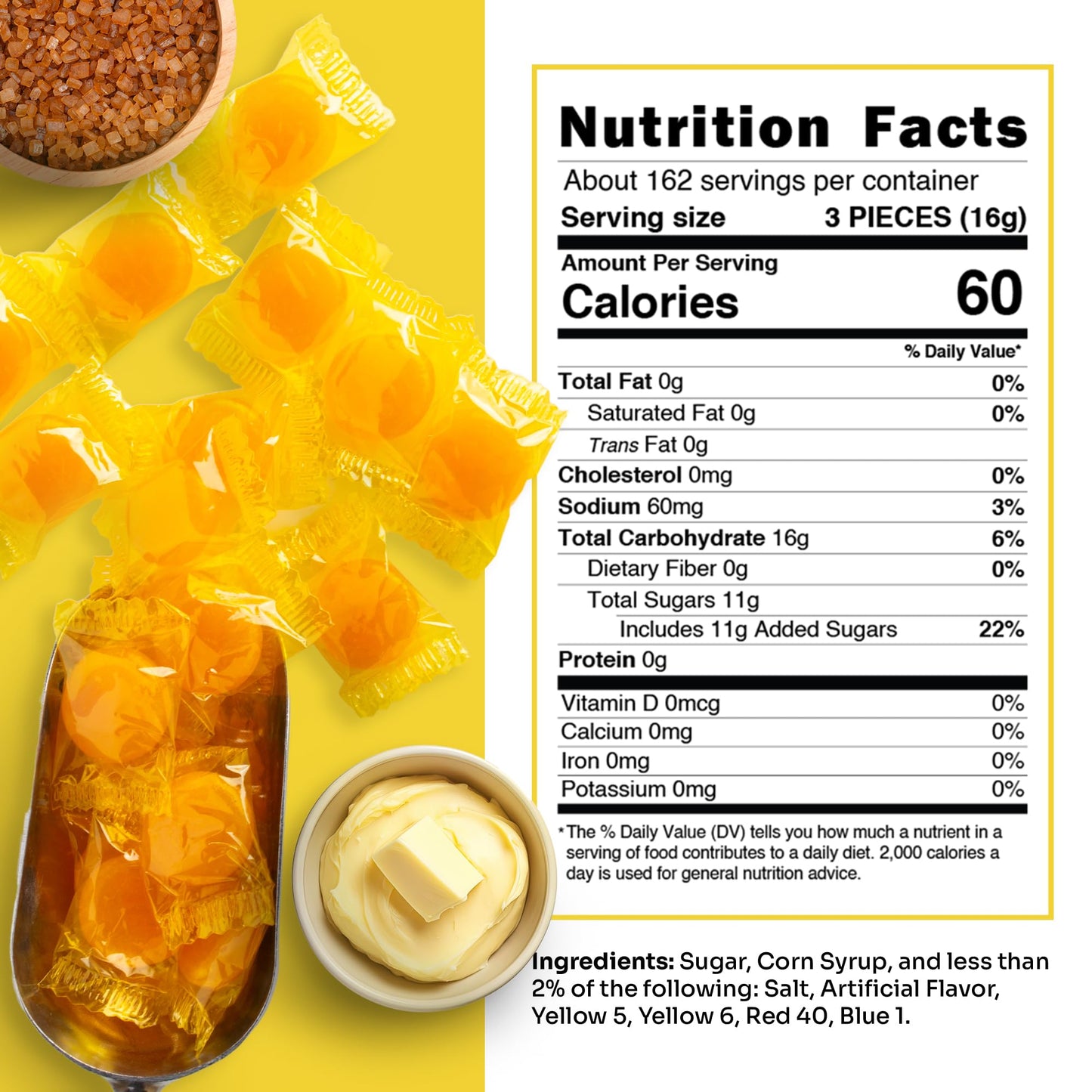 Snackathon Individually Wrapped Bulk Hard Candy Discs (6 Pound, Butterscotch)