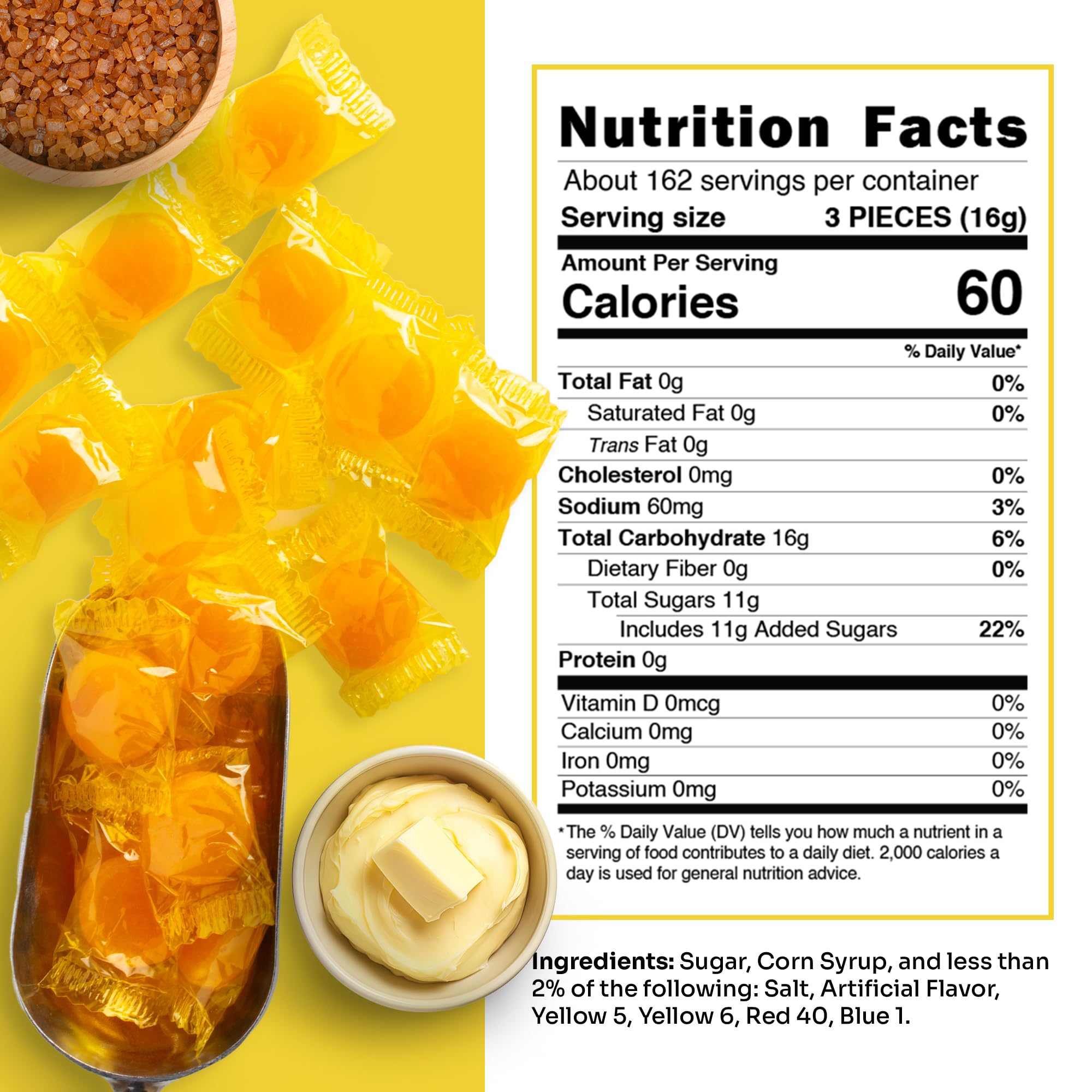 Snackathon Individually Wrapped Bulk Hard Candy Discs (6 Pound, Butterscotch)