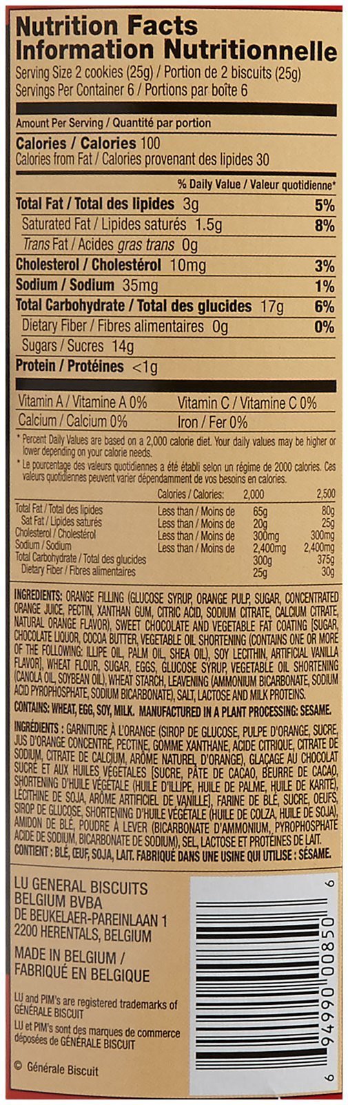 LU Biscuits European Biscuits - Pim's With Orange Filling - 5.29 Ounces