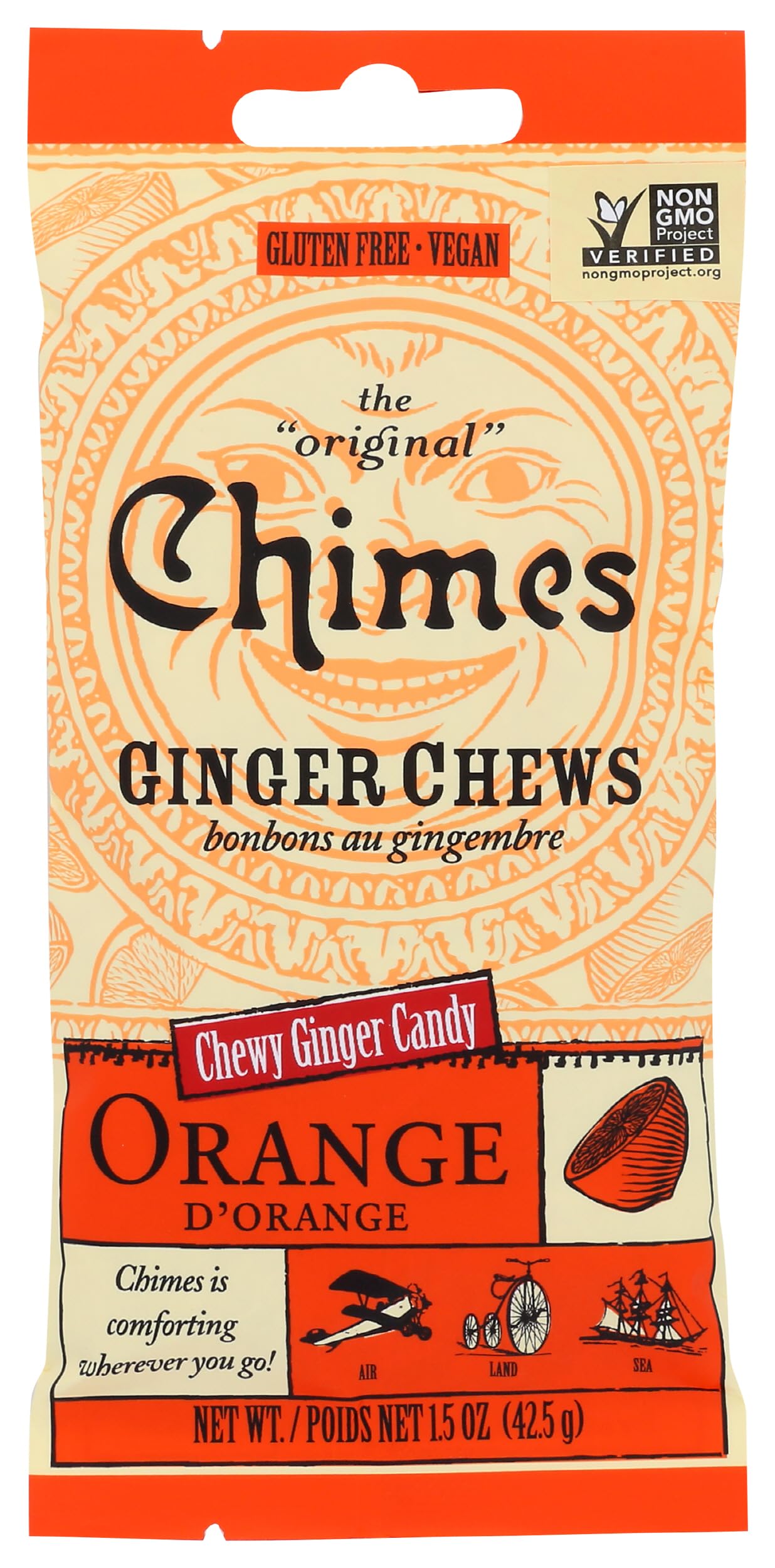 Chimes Orange Ginger Chews, 1.5 Ounce (Pack of 1)