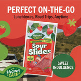 Heaven & Earth Strawberry Sour Slides Candy, 2.8 oz (6 Pack) | Sour Belts | Natural Flavors, No Artificial Colors | Made with Real Fruit Juice |