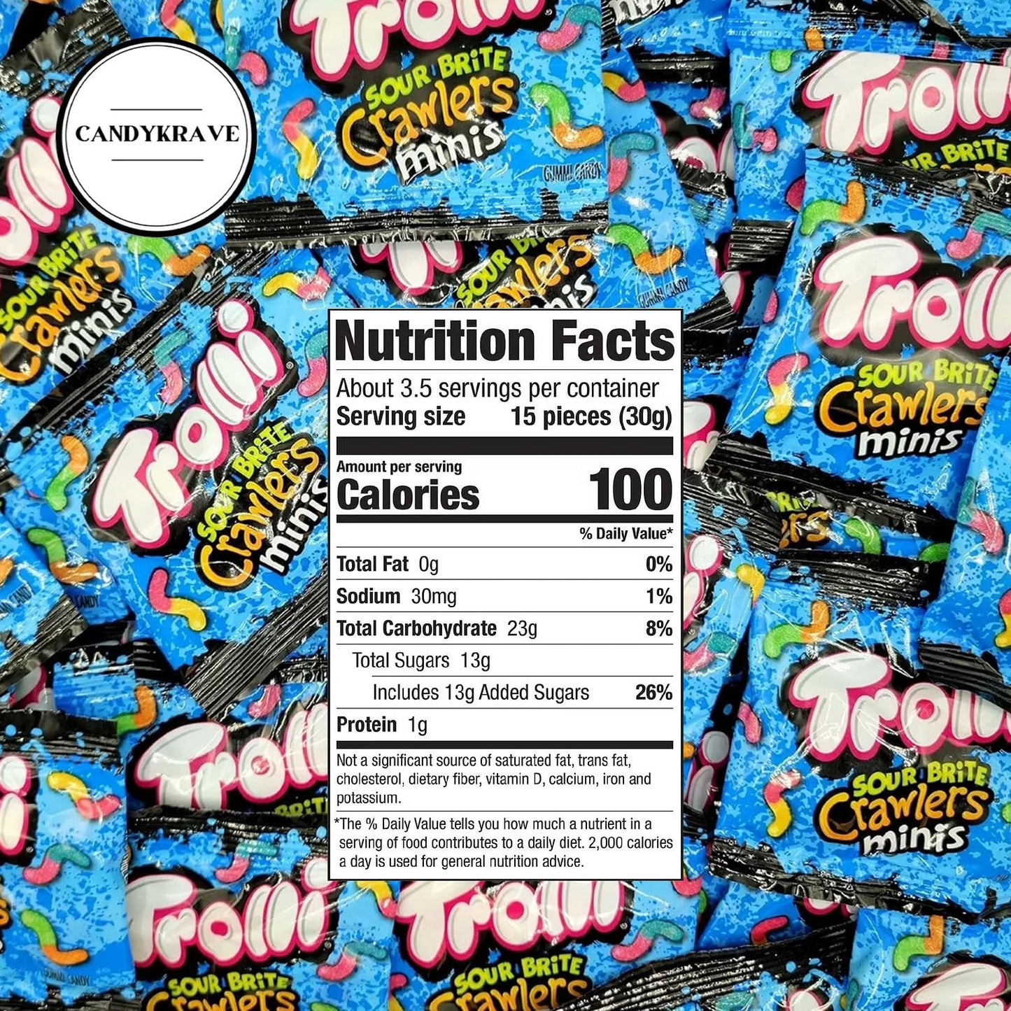 SourBrite Crawlers Minis Candy Gummy Worms, Sweet & Tangy Fruity Flavors, Individually Wrapped Treat Size Pouches, Assorted Sour Gummy Worms Candy
