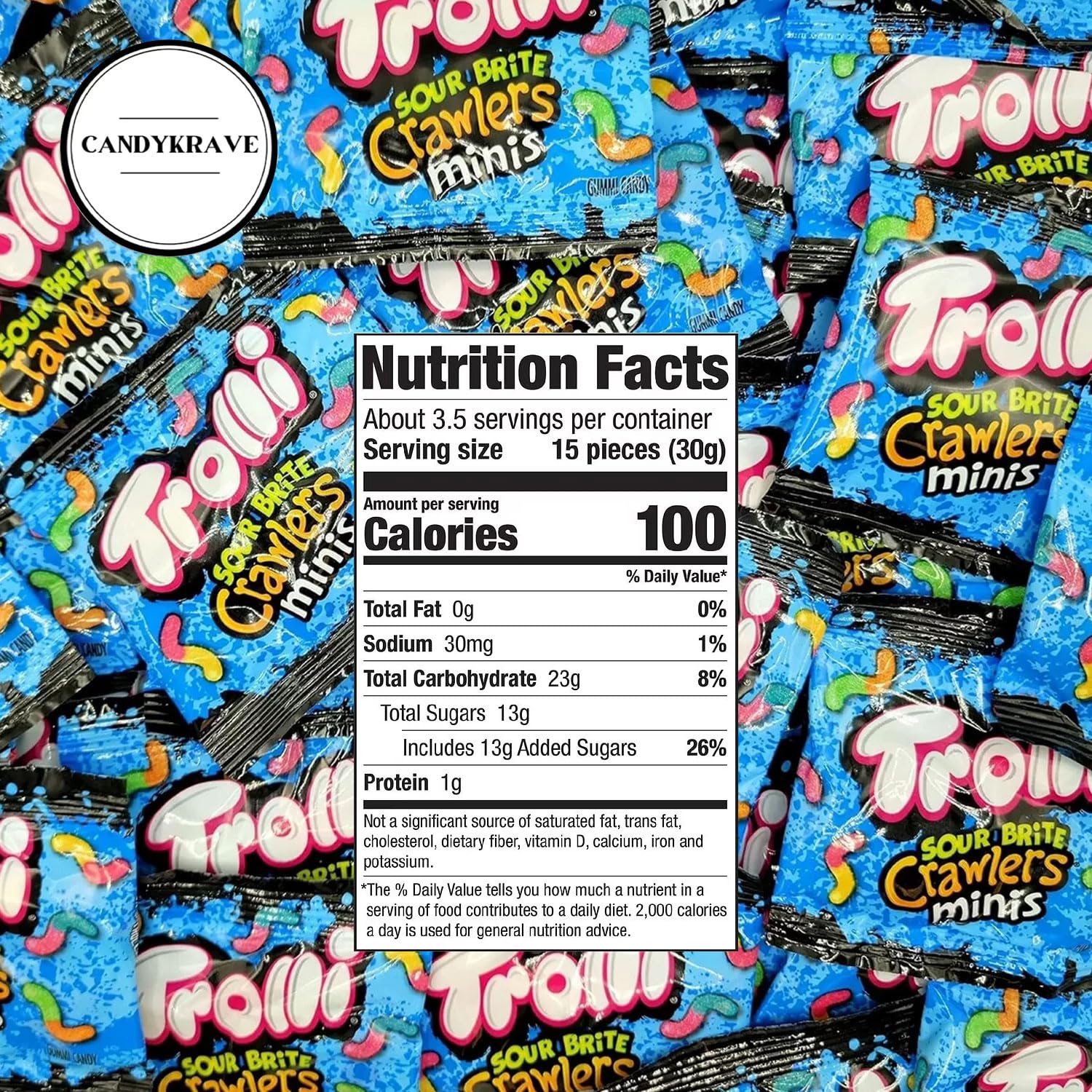 SourBrite Crawlers Minis Candy Gummy Worms, Sweet & Tangy Fruity Flavors, Individually Wrapped Treat Size Pouches, Assorted Sour Gummy Worms Candy