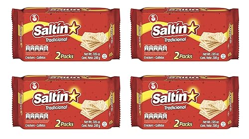Saltin Noel Original Crackers | Crispy Flavor | Touch of Salt | 7.05 Oz (Pack of 4)