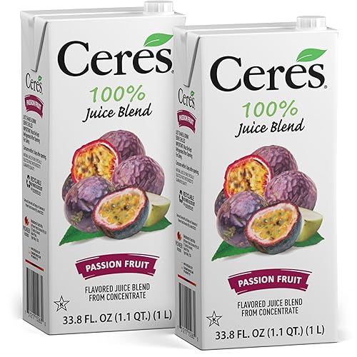 Ceres 100% All Natural Pure Fruit Juice Blend, Passion Fruit - Gluten Free, Rich in Vitamin C, No Added Sugar or Preservatives, Cholesterol Free