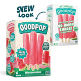 GOODPOP - Watermelon Ice Pops - Fruit Juice, No Artificial Dyes or Flavors, No Added Sugar, 6 Count