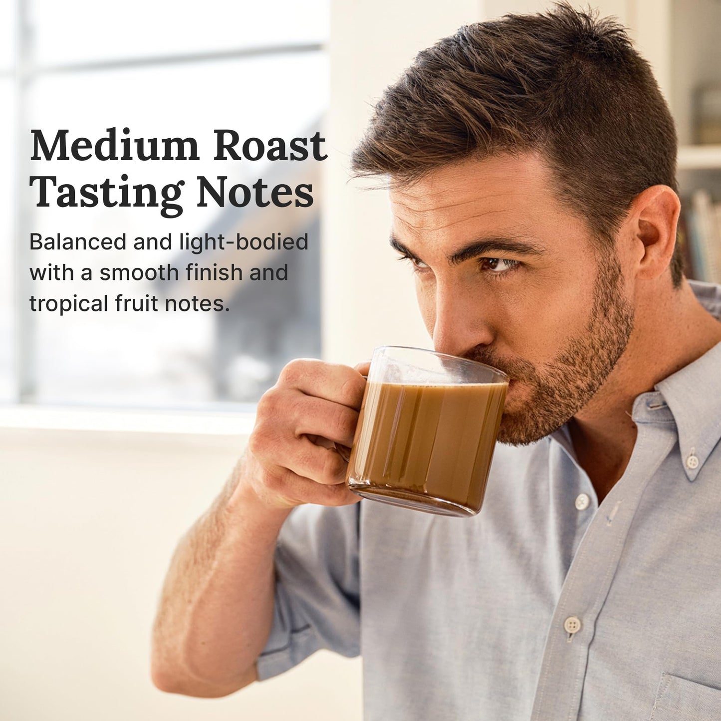 For Wellness Arabica Whole Bean Coffee (12 oz, Medium Roast) - Pair With The Good Stuff to Supercharge Your Coffee