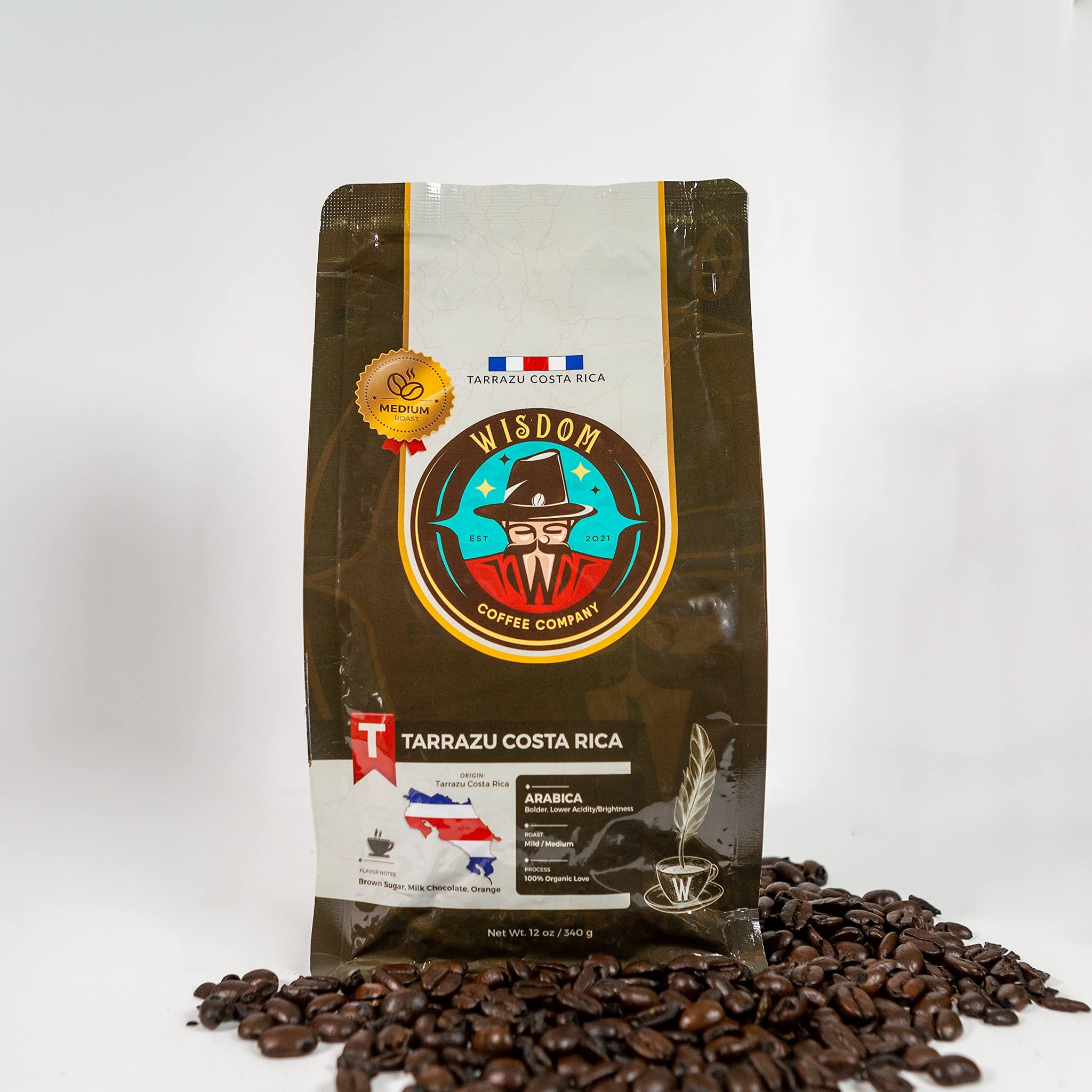 Costa Rican Coffee | Single Origin Coffee | Medium Roast Specialty Coffee | Costa Rican Tarrazu Coffee Whole Bean