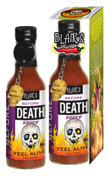 Blair's Before Death Sauce with Habanero & Skull Chain 5 Ounce - Mild Heat, Perfect Table Sauce for Every Meal