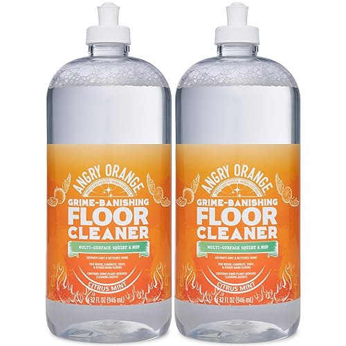ANGRY ORANGE Hardwood Floor Cleaner - No-Rinse, Pet-Safe, Residue Free Multi-surface Cleaning Solution for Pet Urine, Grime & Everyday Dirt - Made in