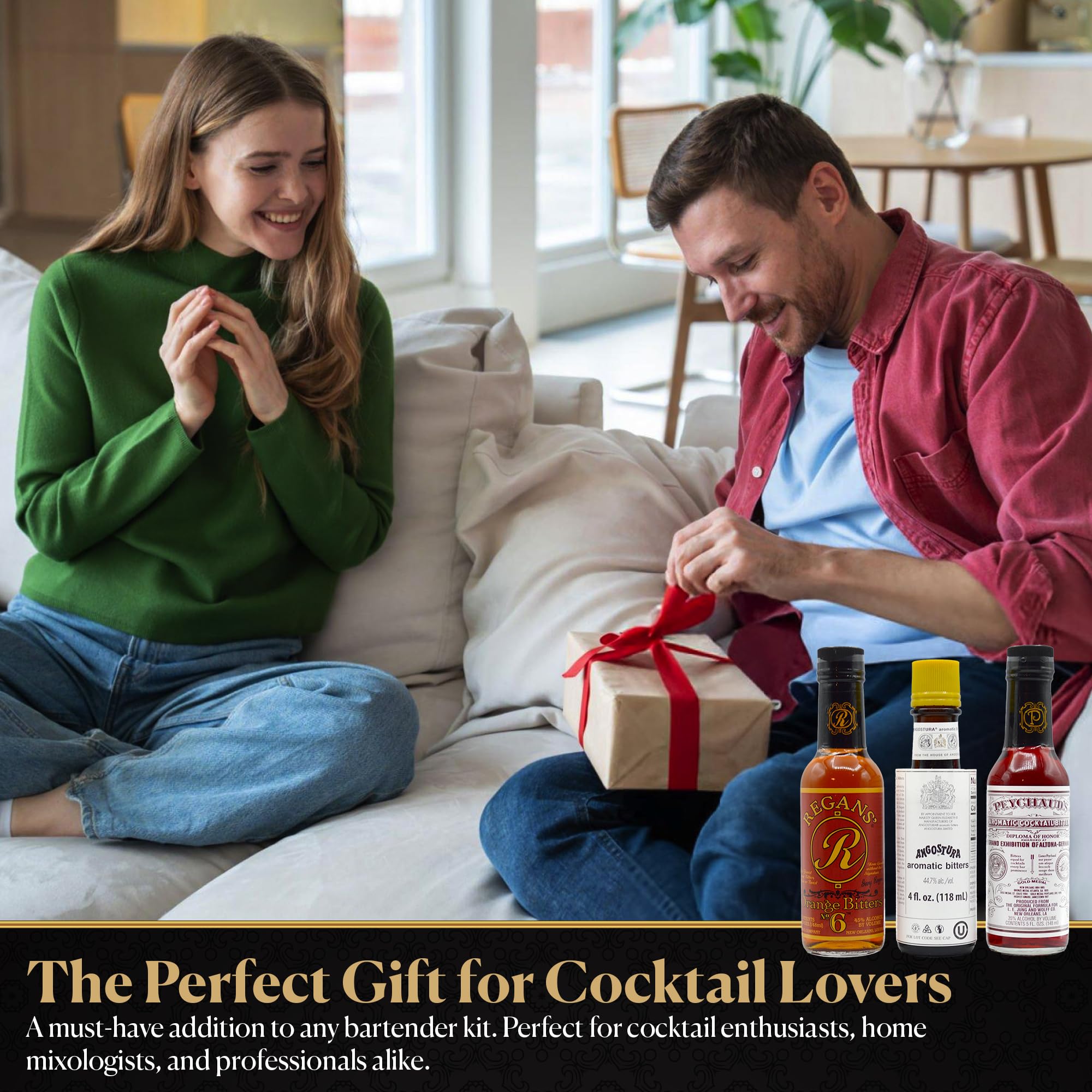 Bitters Triple Play Cocktail Bitters for Old Fashioned Cocktails Gift Set-Angostura Aromatic 4oz, Peychauds Aromatic 5oz, Regans Orange No 6 5oz