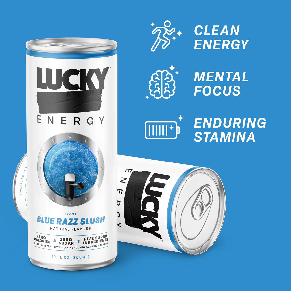 Blue Razz Slush, Zero Calories, 200mg Caffeine, 12 Pack