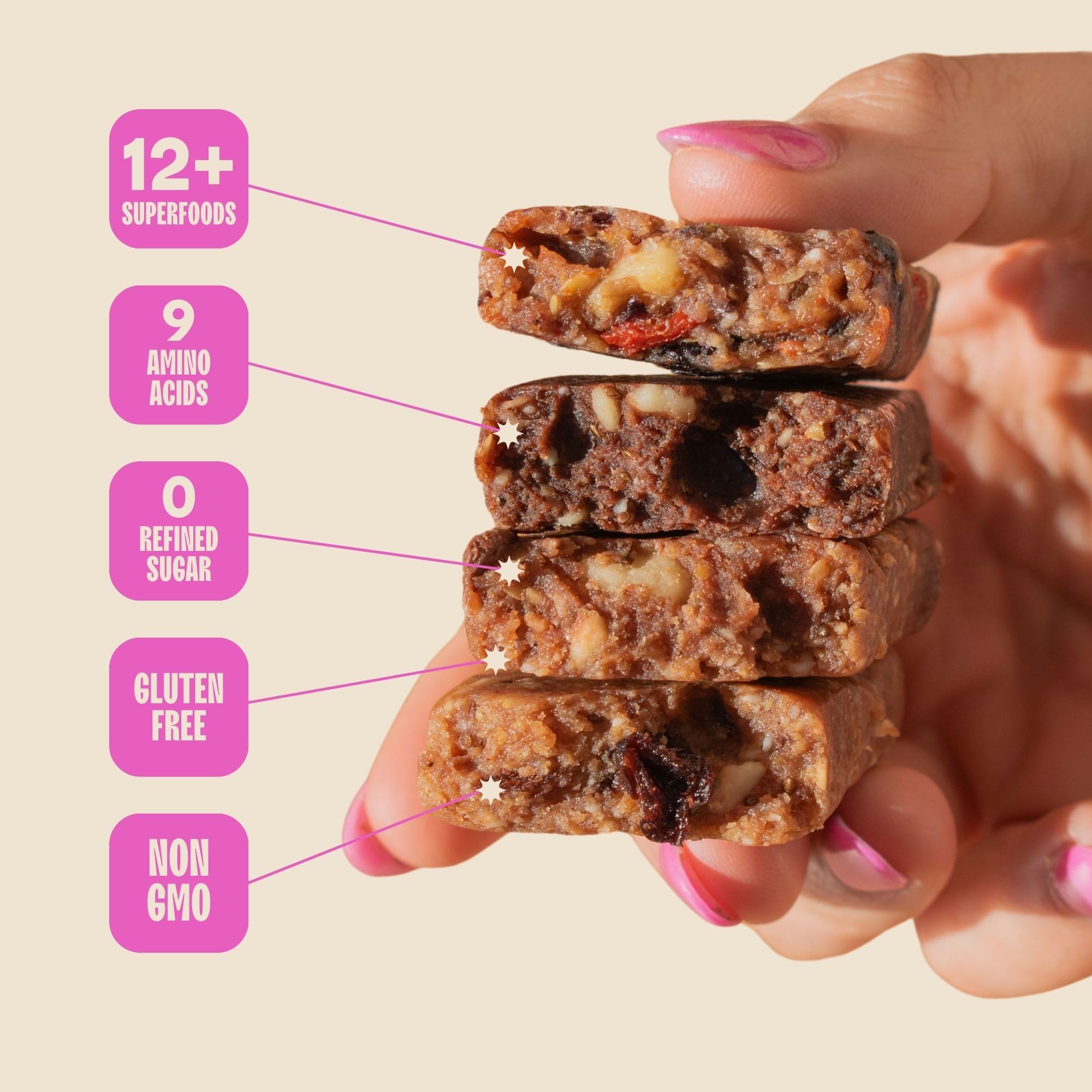 The Bomb Co. Bomb Bars Variety Pack, Healthy Snacks, Plant Based Bars With Superfood & Super Seeds, On the Go Snack & Breakfast Bar, Energy Support