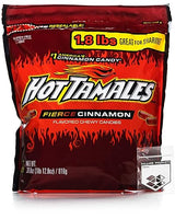 Hot Tamales Cinnamon Chewy Candy Pack of 1 Big Bag - 1.8lb Each - Bulk Candy Bundle of Spicy Cinnamon Candy - Bundle with Ballard Products Resealable