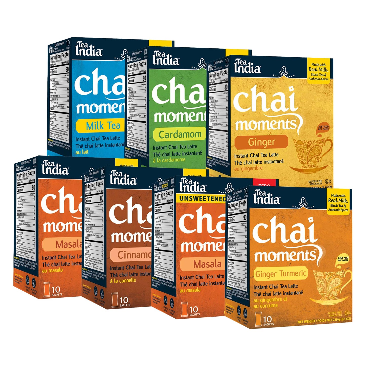 Tea India Chai Moments Build Your Own Bundle Instant Chai Tea Latte Mix Flavorful Blend Of Premium Black Tea & Natural Ingredients Traditional Indian