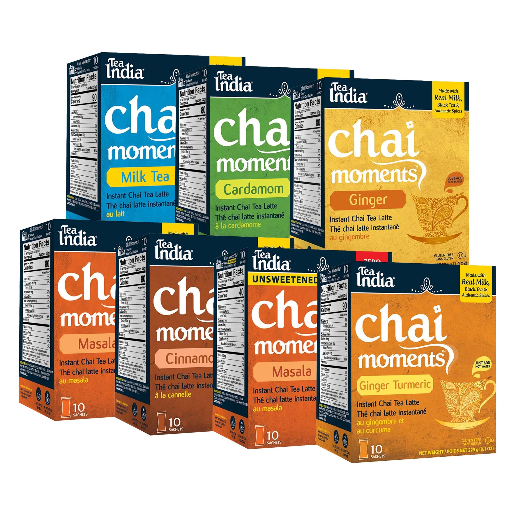 Tea India Chai Moments Build Your Own Bundle Instant Chai Tea Latte Mix Flavorful Blend Of Premium Black Tea & Natural Ingredients Traditional Indian