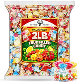 Fruit Filled Hard Candy - | 2 LB Bulk Value Bag | Assorted Bon Bons with Liquid Center, Individually Wrapped, Sweet Party Candy, Office & Pinata