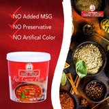 Mae Ploy Red Curry Paste, Authentic Thai Red Curry Paste For Thai Curries And Other Dishes, Aromatic Blend Of Herbs, Spices And Shrimp Paste, No MSG