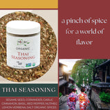 Organic Thai Seasoning Spice Blend, with Salt, Authentic Thai Spice and seasonings for Cooking Flavorful Food - Pad Thai, Chicken Satay, Noodle