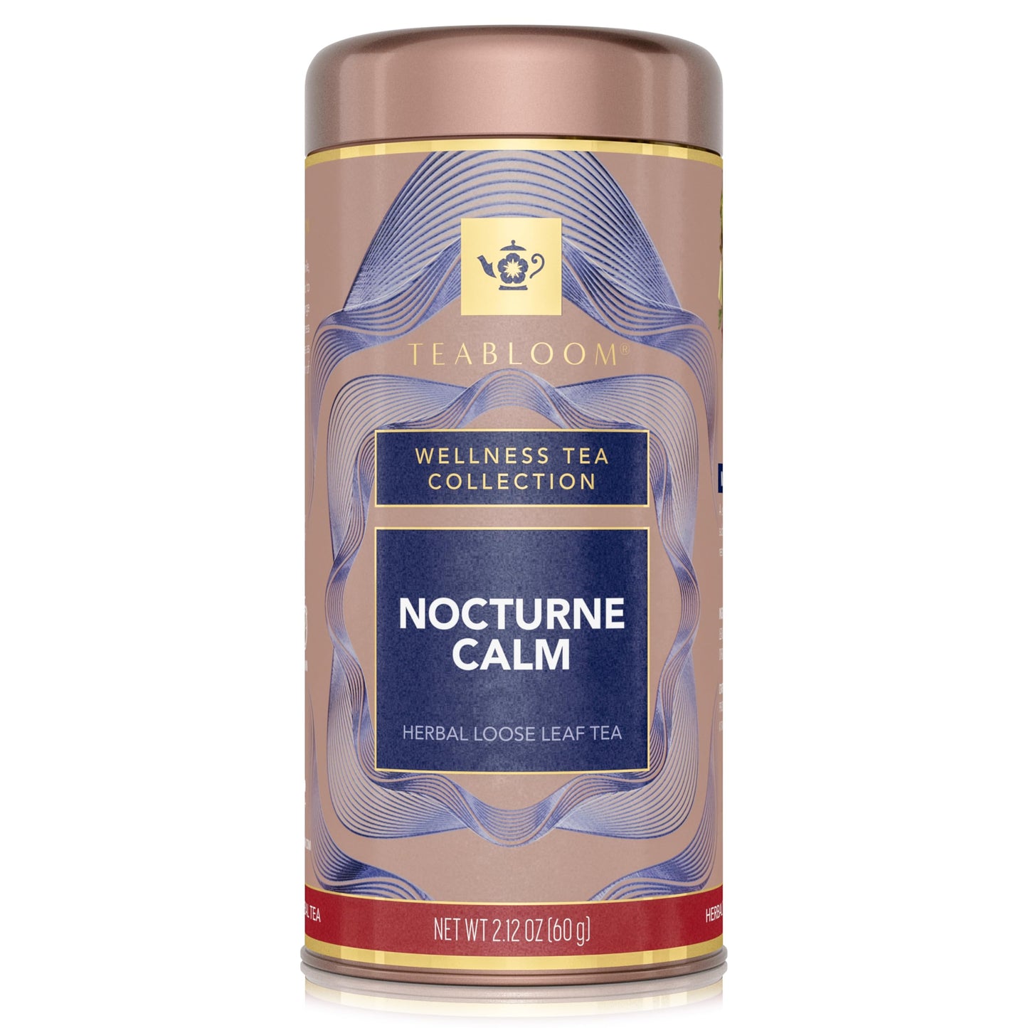 Teabloom Nocturne Calm Loose Leaf Herbal Tea with Chamomile, Citrus & Botanicals | Caffeine-Free Evening Blend | Canister Makes 35-50 Cups |