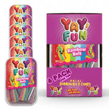 Halal Sour Rainbow Belt Gummy Candy | 6 Pack Bundle (6x7 oz Tubs) | Chewy Sour Rainbow Belt Candy | Resealable Tubs in Bulk with Display Box | Halal