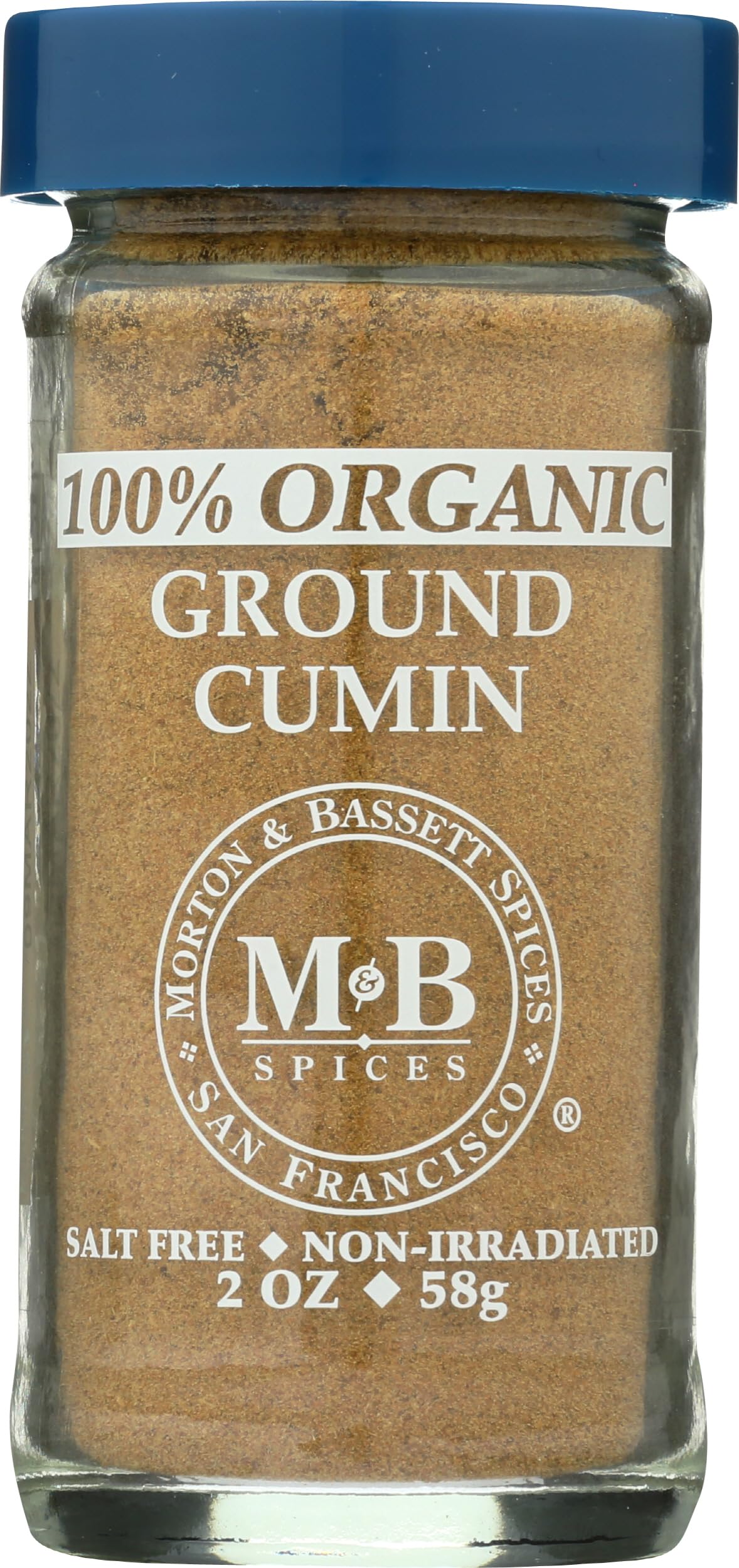 Morton & Bassett 100% Organic Ground Cumin | Warm, Earthy Spice for Indian, Mexican & Middle Eastern Recipes | Gluten Free, Salt Free, Non-GMO | 2 oz