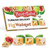 HazerBaba Turkish Delight Candy with Fig & Walnut, 16oz (Pack of 1),