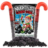 Naughty List Christmas Candy Coal Gift Set, Sour Gummies and Strawberry Chews, Funny Stocking Stuffer Treats, 3 Items