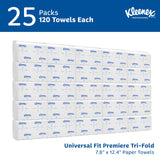 Kleenex Professional Premiere Towels, Bulk (13253), Fast-Drying Absorbency Pockets, Trifold, White (120 Sheets/Pack, 25 Packs/Case, 3,000 Sheet Total)