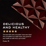 NOMOSU | Organic 80% Dark Chocolate Bar | 60g | 10 Pack | Sugar Free | USDA Organic | Keto & Low Carb Friendly | Vegan | Smooth Bold Flavor | Guilt