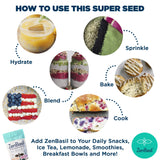 Zen Basil Seeds | edible basil seeds, kosher, non-gmo, lectin free, gluten free, plant based, keto, paleo, vegan | 15g fiber per/serv | 14oz | more