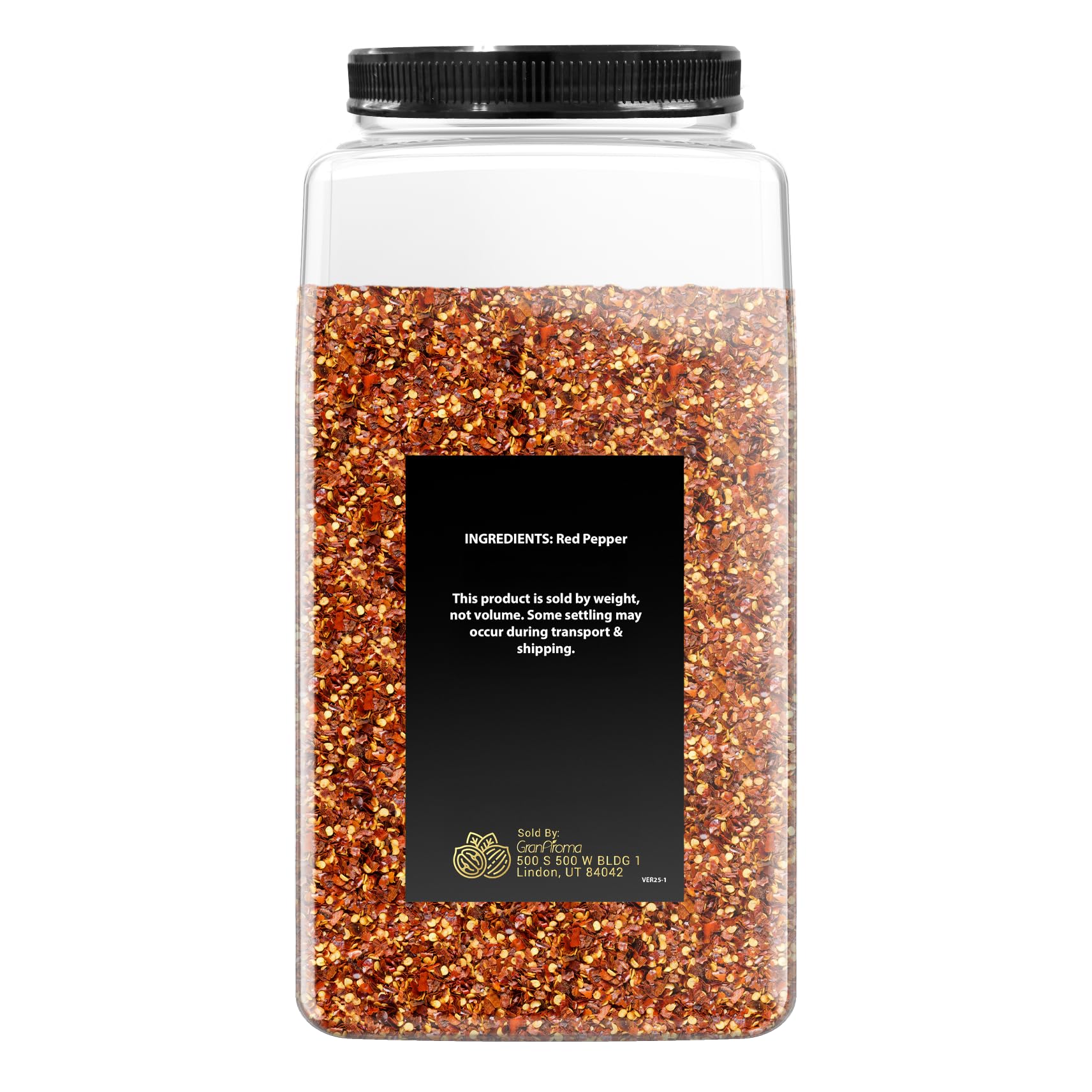 GranAroma Crushed Red Pepper, Dry Rubs & Marinades, Spicy Seasoning, Pizza Topping (3 Pound)