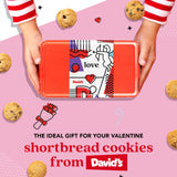 David’s Cookies Shortbread Cookies in Sweet Sampler Tin - Original and Chocolate Chip Shortbread Cookies in a Love-Themed Gift Tin - Gourmet Food Gift