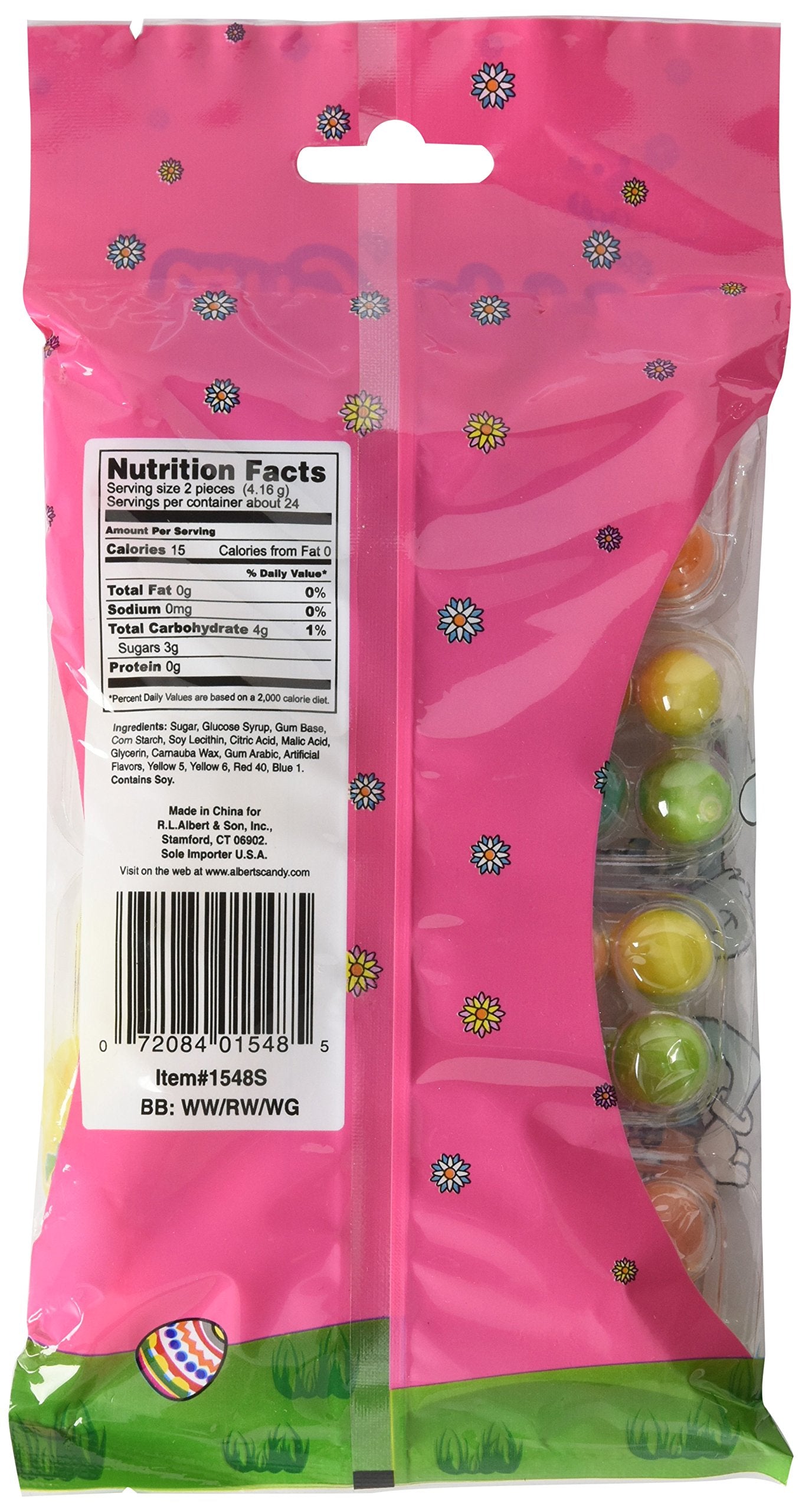 4 Pack of Bubble Gum Easter Eggs Basket Stuffers, 3.5 oz