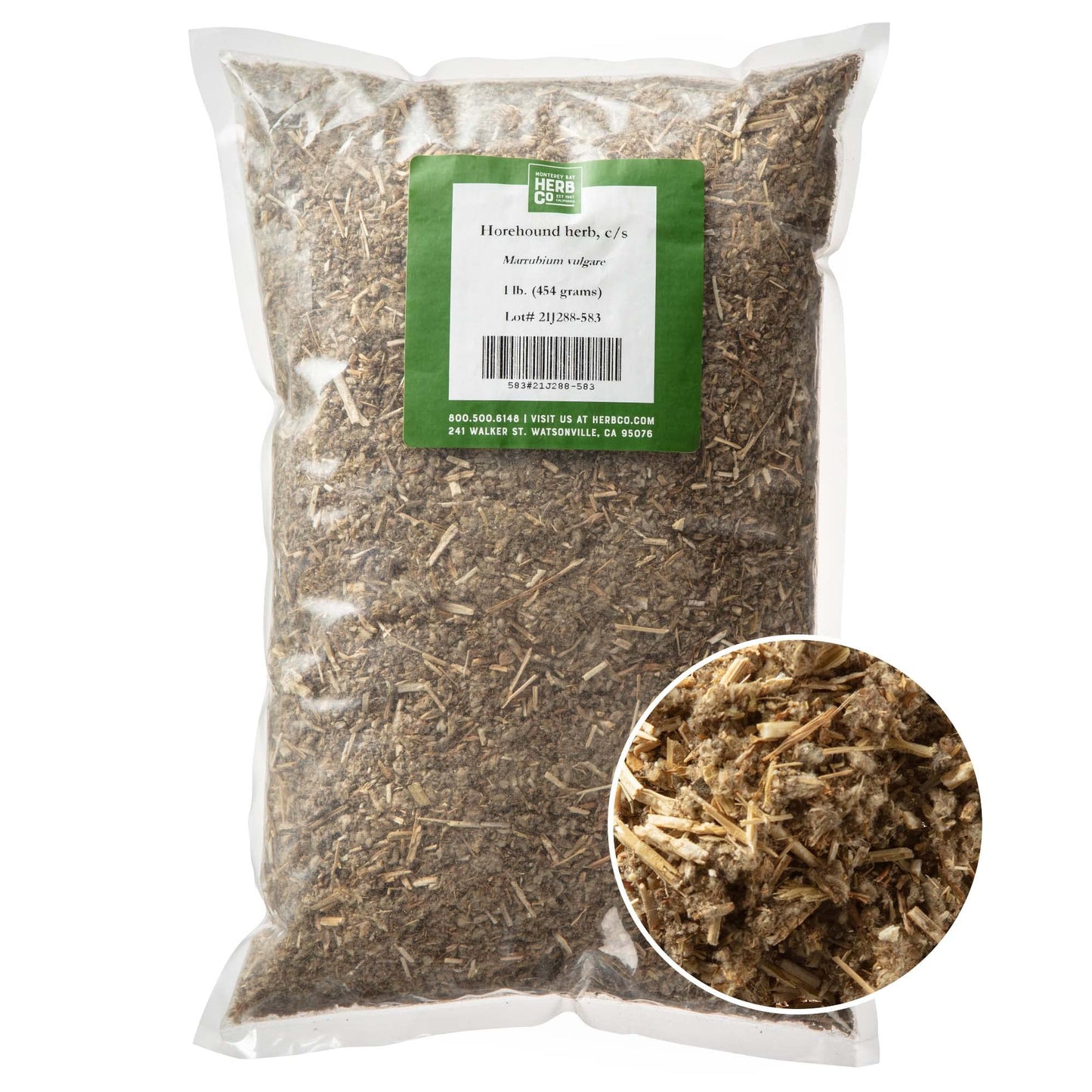 Horehound Cut & Sifted, by Herb Co, Marrubium Vulgare, White Horehound, from Albania, Kosher, for Tea, Tinics, Syrups, Lozenges, Seasoning