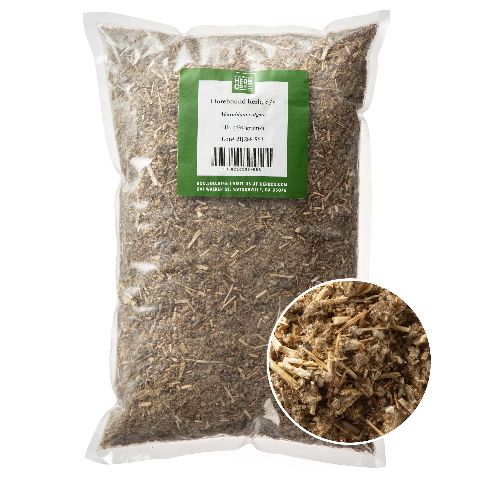 Horehound Cut & Sifted, by Herb Co, Marrubium Vulgare, White Horehound, from Albania, Kosher, for Tea, Tinics, Syrups, Lozenges, Seasoning