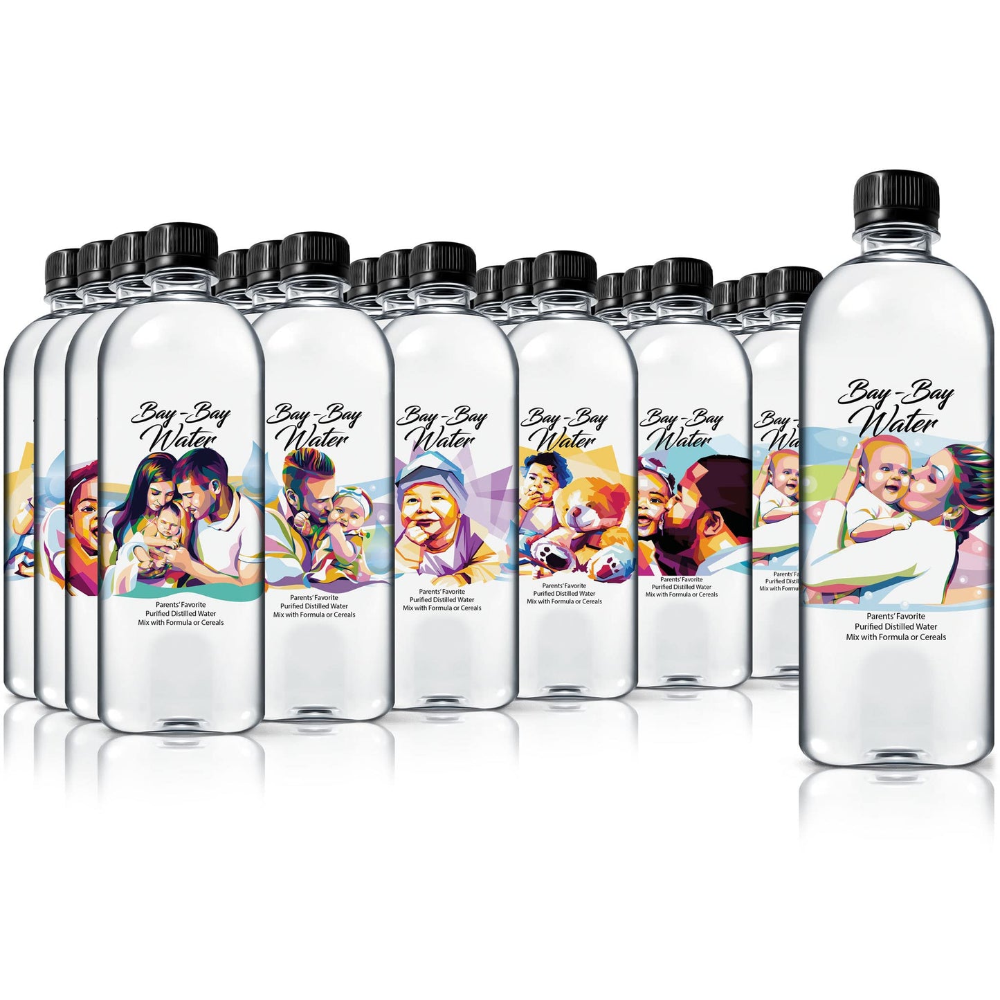 Bay Bay Water - Purified Distilled Water for Babies - 16.9 oz. - Use for Everyday Drinking, Infant Formula, Milk, and Baby Cereal - BPA Free - No