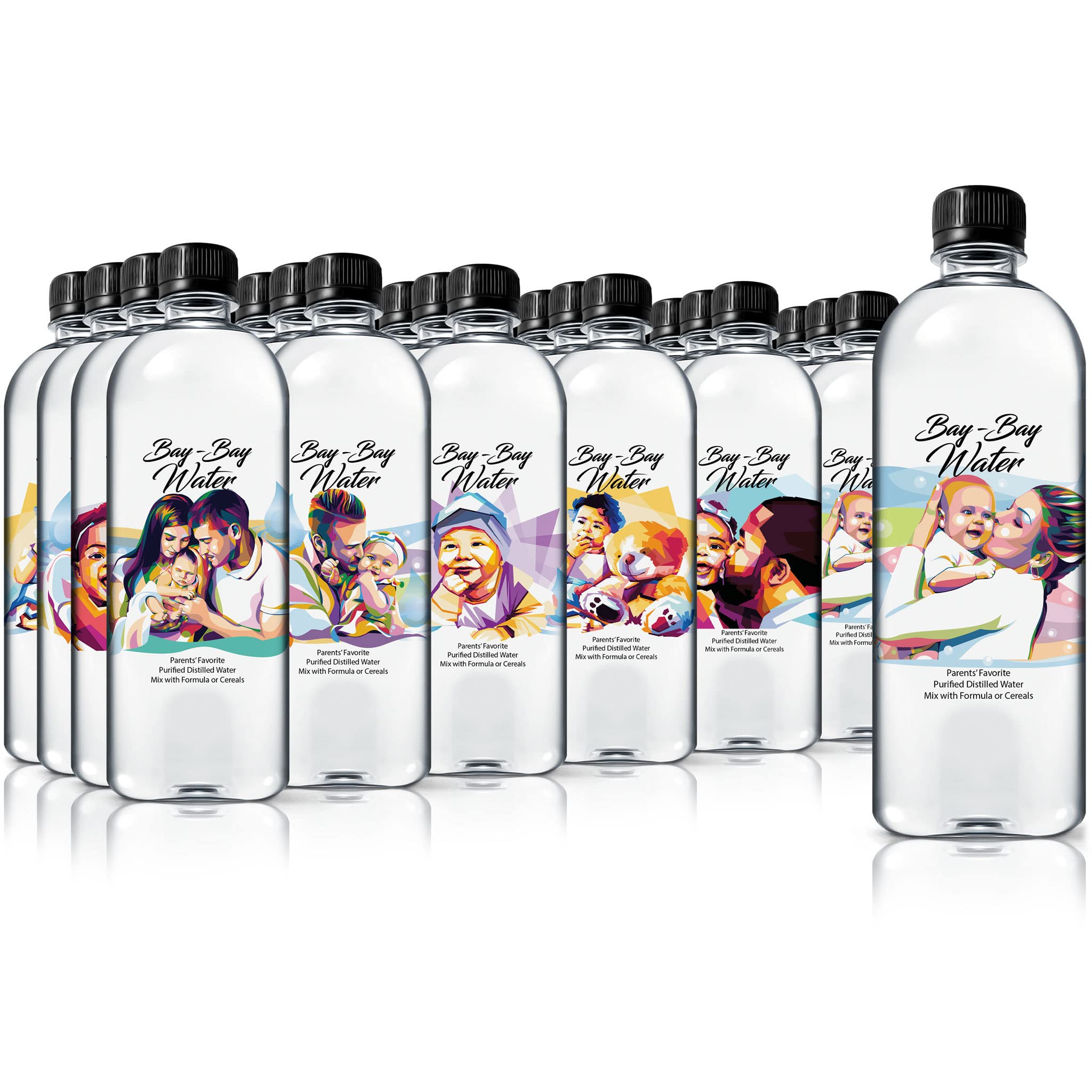 Bay Bay Water - Purified Distilled Water for Babies - 16.9 oz. - Use for Everyday Drinking, Infant Formula, Milk, and Baby Cereal - BPA Free - No