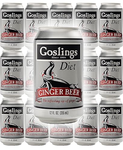 Goslings Diet Ginger Beer, Ginger Beer, All Natural Flavor with the Refreshing Zip of Ginger, 12 Oz (Pack of 15, Total of 180 Oz)